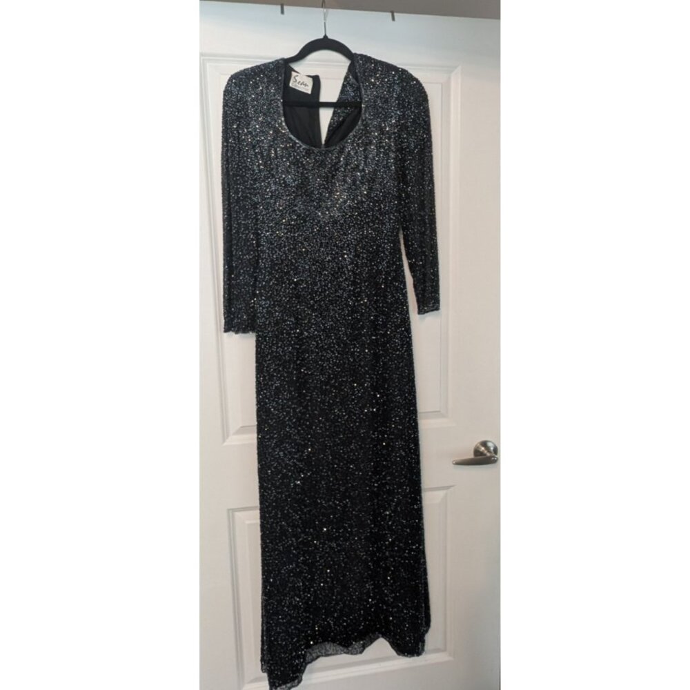 Sean Collection - Vintage Long Sleeve Silk Formal Dress (LIGHTLY WORN)
